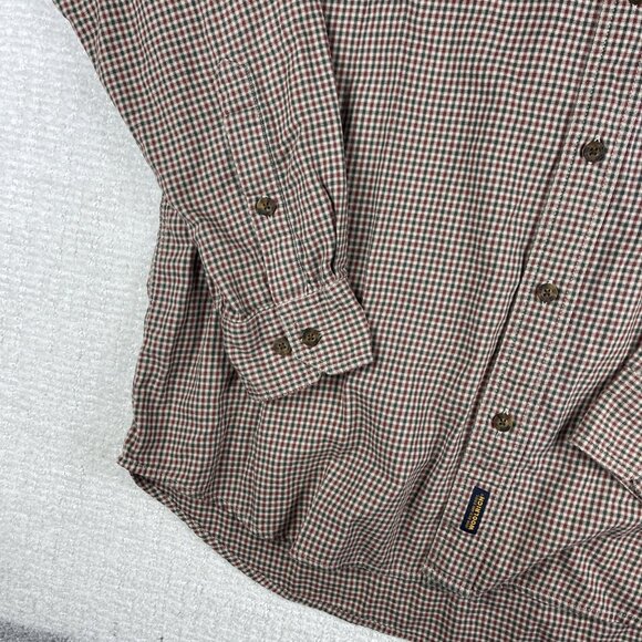 Vintage Woolrich Plaid Button-Up Lumberjack Flannel Men's L Red Green - Picture 6 of 16